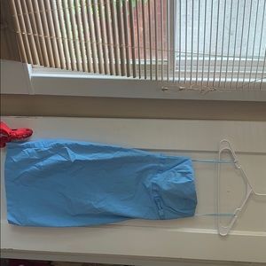 blue strapless dress